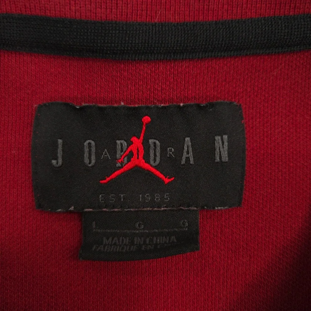 Jordan University of Oklahoma Sooners Polo Shirt Mens L Red Jumpman Collegiate